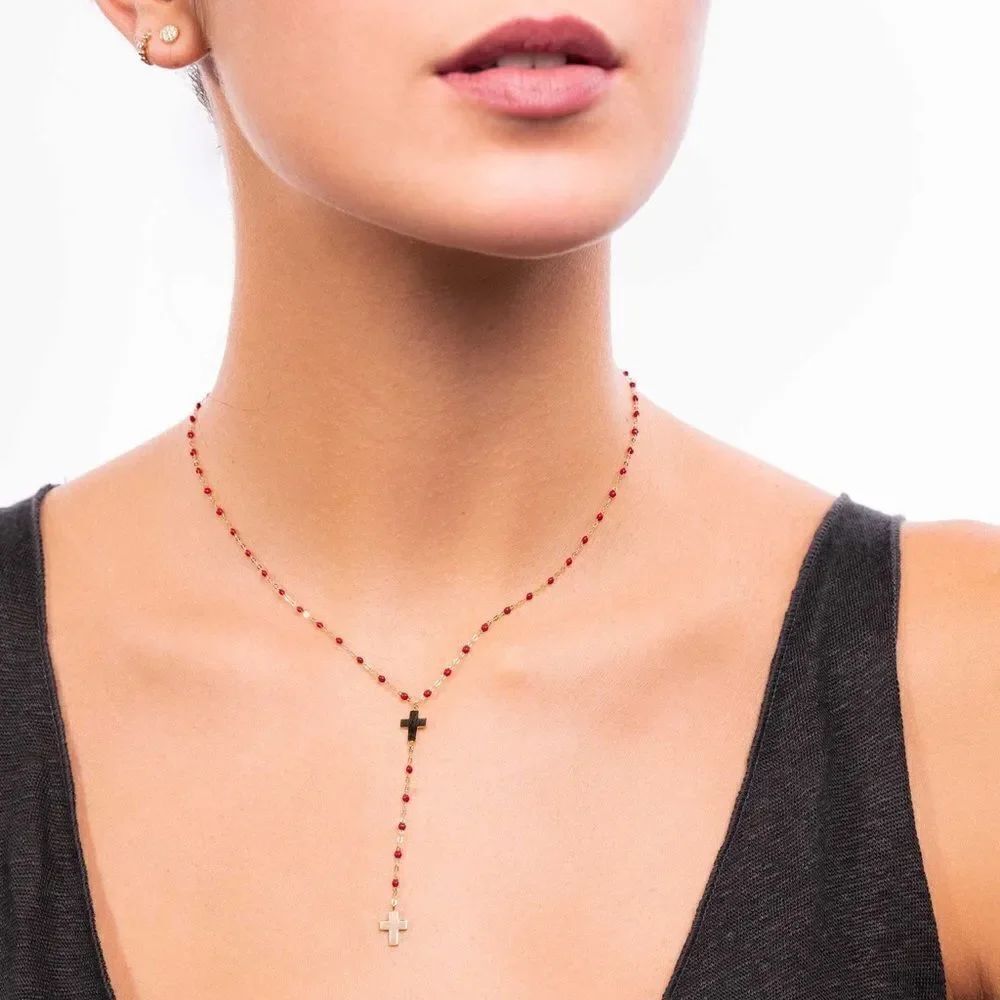 Boho cross necklace A862